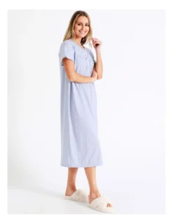 SOHO Knit Mid Length Nightie In Blue -Myer Clothing Shop 943343560 943648750 6 720x928
