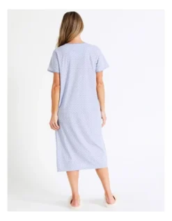 SOHO Knit Mid Length Nightie In Blue -Myer Clothing Shop 943343560 943648750 7 720x928