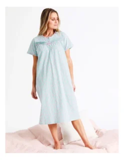 SOHO Mid Length Nightie In Teal -Myer Clothing Shop 943551550 4 720x928