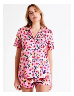 Chloe & Lola Satin Short Sleeve PJ Set In Pink 10 Chloe & Lola Satin Short Sleeve PJ Set In Pink -Myer Clothing Shop 943551640 943575670 4 720x928