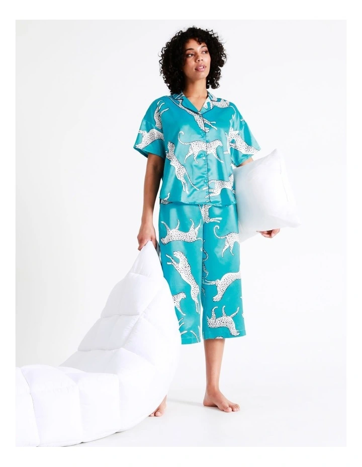 Chloe & Lola Satin Sleep Shirt In Teal 2 Chloe & Lola Satin Sleep Shirt In Teal - Image 2