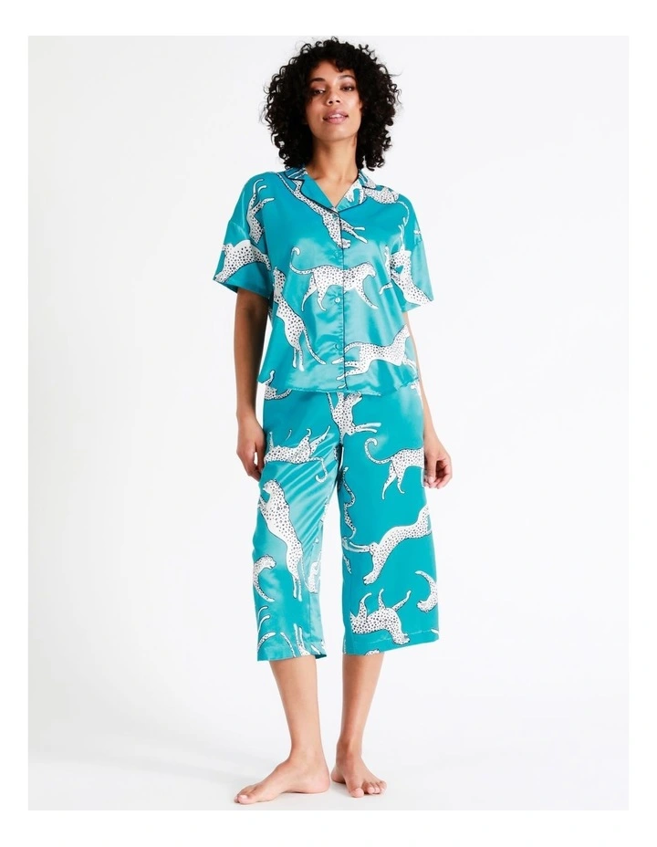 Chloe & Lola Satin Sleep Shirt In Teal 4 Chloe & Lola Satin Sleep Shirt In Teal - Image 4