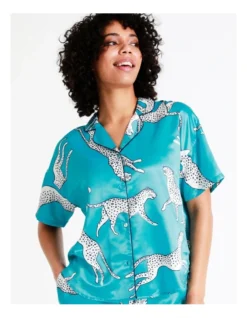 Chloe & Lola Satin Sleep Shirt In Teal 11 Chloe & Lola Satin Sleep Shirt In Teal -Myer Clothing Shop 943551730 5 720x928