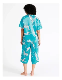 Chloe & Lola Satin 3/4 Sleep Pant In Teal -Myer Clothing Shop 943551820 7 720x928