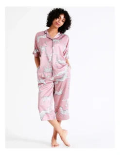 Chloe & Lola Satin 3/4 Sleep Pant In Dusty Pink -Myer Clothing Shop 943552090 3 720x928