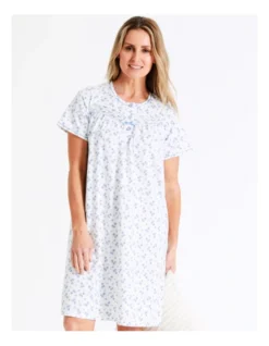 SOHO Short Sleeve Nightie In White -Myer Clothing Shop 943553170 5 720x928