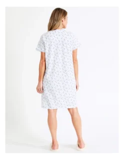 SOHO Short Sleeve Nightie In White -Myer Clothing Shop 943553170 7 720x928