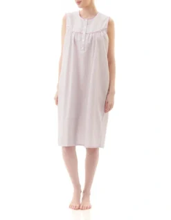 Yana Sleeveless Short Nightie In Pink