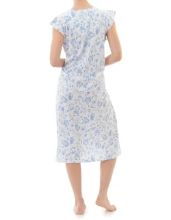 Lucia Flutter Sleeve Mid Nightie In Blue -Myer Clothing Shop 943856290 3 720x928