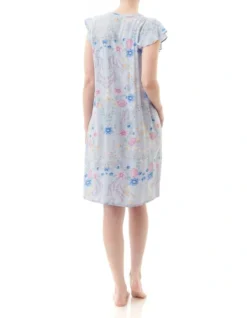 Nicolette Flutter Sleeve Short Nightie In Blue -Myer Clothing Shop 943856380 3 720x928