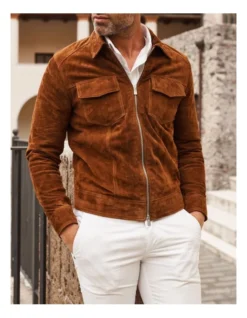 Lewis Suede Leather Unlined Jacket COGNAC 7 Lewis Suede Leather Unlined Jacket COGNAC -Myer Clothing Shop 943965640 4 720x928