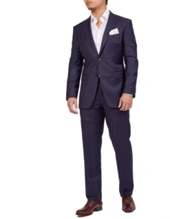 Dun Full Canvas R-Stripe Suit NAVY REG