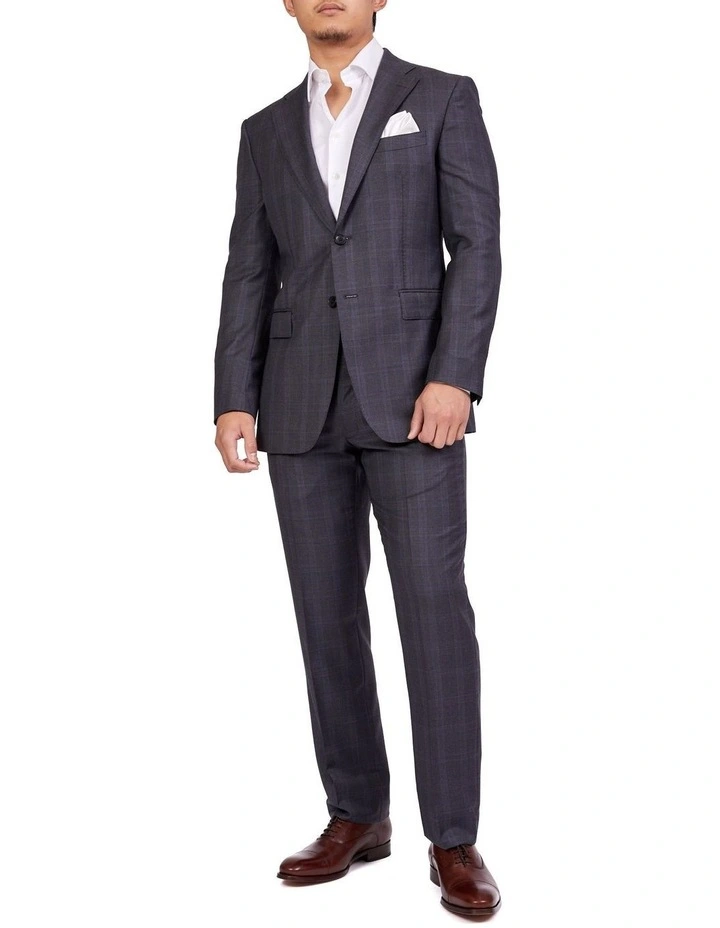 Dun Full Canvas Check Suit GREY REG 1 Dun Full Canvas Check Suit GREY REG