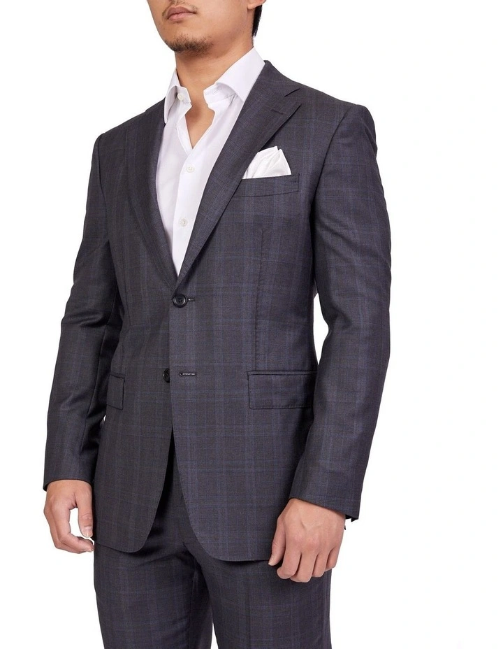 Dun Full Canvas Check Suit GREY REG 2 Dun Full Canvas Check Suit GREY REG - Image 2