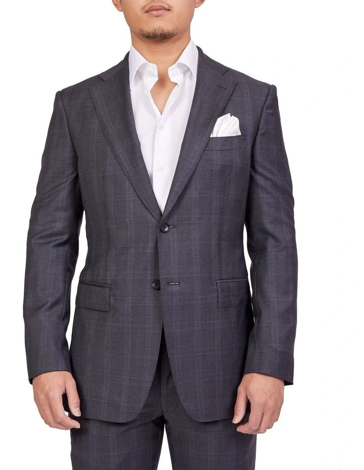 Dun Full Canvas Check Suit GREY REG 3 Dun Full Canvas Check Suit GREY REG - Image 3