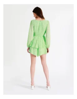 Recycled Flouncy Sweetheart Playsuit In Lime -Myer Clothing Shop 945490420 6 720x928