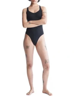 Calvin Klein Bonded Flex Bodysuit In Black -Myer Clothing Shop 945686710 3 720x928