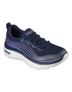 Skechers Go Walk Hyperburst Shoe In Navy/Lavender
