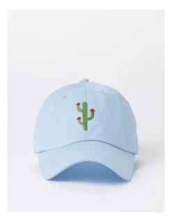 Cap With Embroidery In Blue