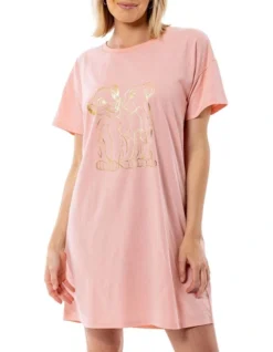 Lion King Cotton Nightie In Pink