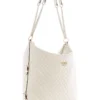 Guess Adam Large Tote Bag In Stone White