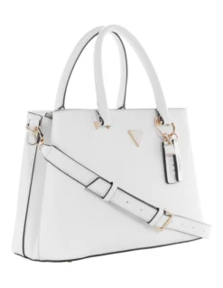 Guess Eco Ivy Zip Top Satchel Bag In White