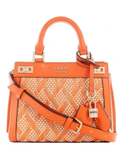 Guess Katey Mini Satchel Bag In Orange