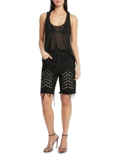 Onyx Skies Long Line Short In Black