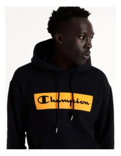 Champion EU Rochester Flock Box Hoodie In Black -Myer Clothing Shop 946369180 3 720x928