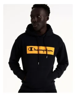 Champion EU Rochester Flock Box Hoodie In Black -Myer Clothing Shop 946369180 5 720x928