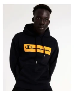 Champion EU Rochester Flock Box Hoodie In Black -Myer Clothing Shop 946369180 7 720x928