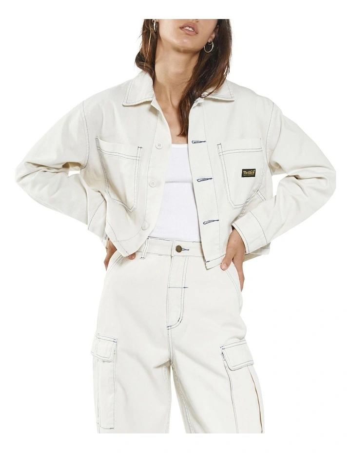 Union Crop Overshirt In Cream 1 Union Crop Overshirt In Cream