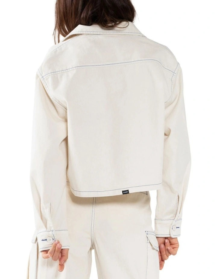 Union Crop Overshirt In Cream 2 Union Crop Overshirt In Cream - Image 2