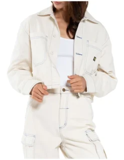 Union Crop Overshirt In Cream 7 Union Crop Overshirt In Cream -Myer Clothing Shop 946485550 4 720x928