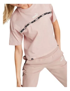 Puma Power Tape Tee In Rose