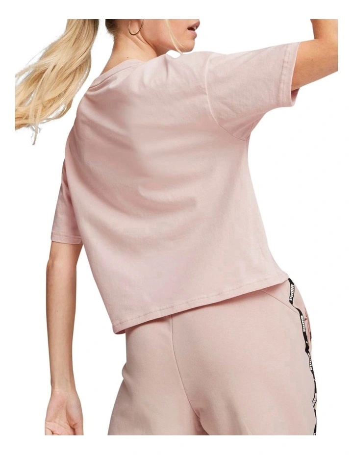 Puma Power Tape Tee In Rose 2 Puma Power Tape Tee In Rose - Image 2