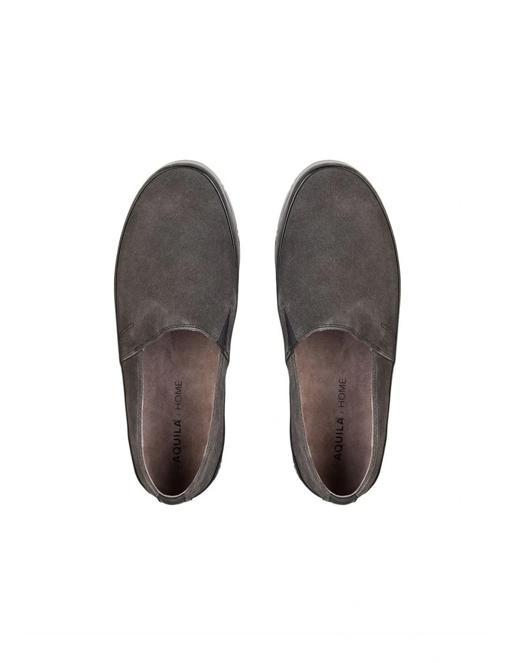 Dorchester Suede Slippers In Charcoal 3 Dorchester Suede Slippers In Charcoal - Image 3