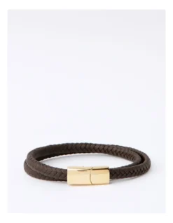 Double Wrap Bracelet In Brown