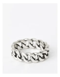 Chain Band Ring In Silver
