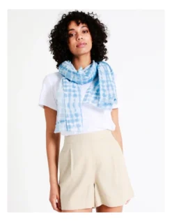 Printed Organic Cotton Scarf In Blues -Myer Clothing Shop 946782820 946783720 4 720x928