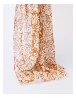 Printed Organic Cotton Scarf In Camel -Myer Clothing Shop 946782820 954293680 3 720x928