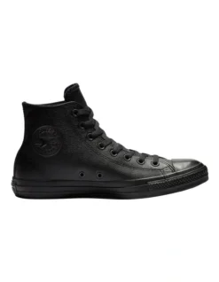 Converse Leather Hi Top Sneaker In Black