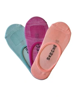 Skechers No Show Liner 3 Pack In Assorted