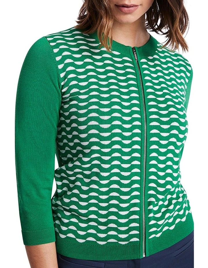 Sporty Or Nice Cardigan In Evergreen 4 Sporty Or Nice Cardigan In Evergreen - Image 4