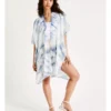 Organic Cotton Print Kaftan In Blues