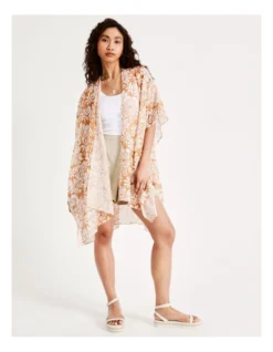 Organic Cotton Print Kaftan In Camel -Myer Clothing Shop 947268550 954293590 3 720x928