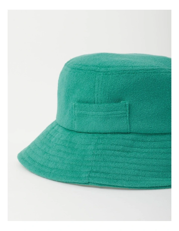 Terry Bucket Hat In Green 5 Terry Bucket Hat In Green - Image 5