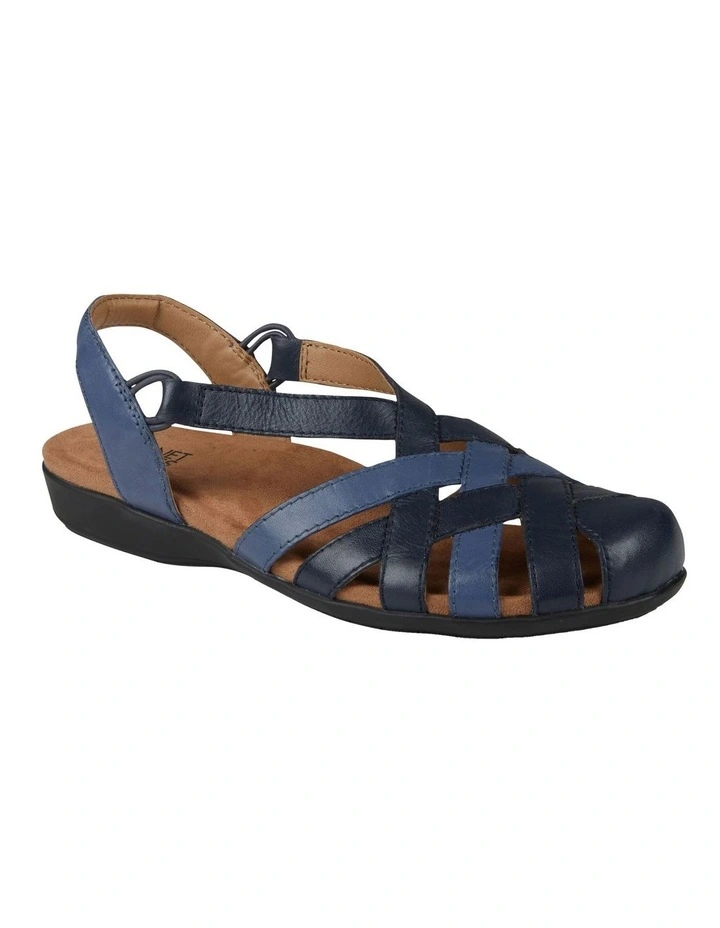 Berri Leather Flat Shoe In Navy 2 Berri Leather Flat Shoe In Navy - Image 2