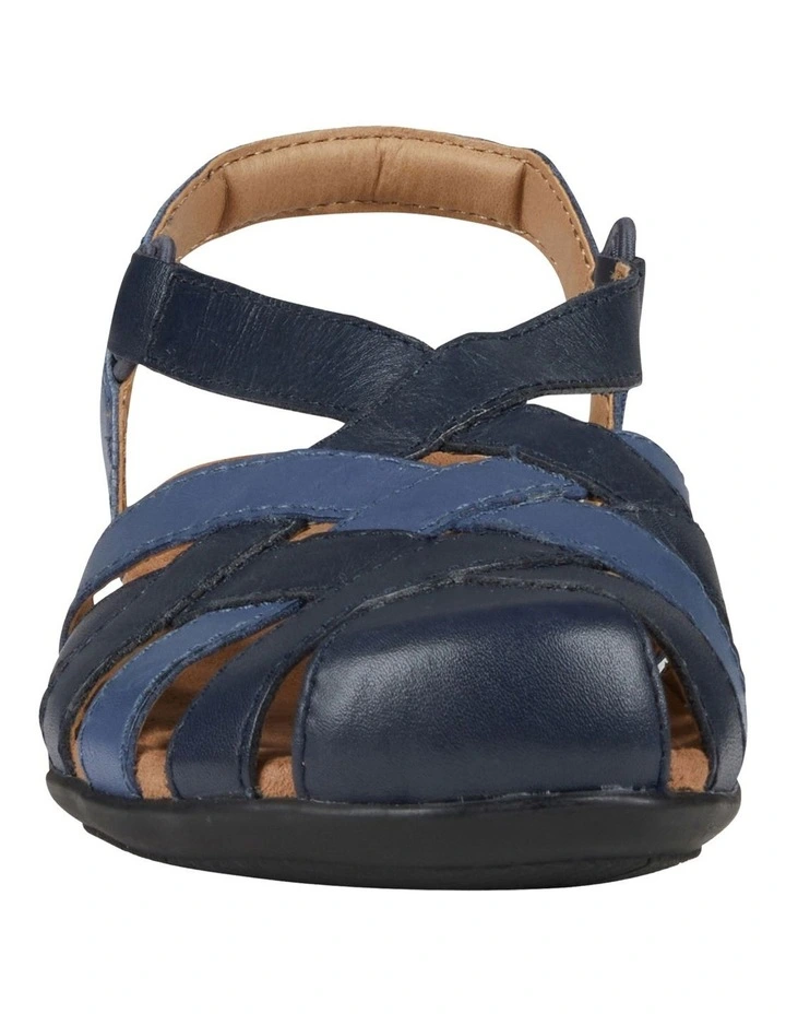 Berri Leather Flat Shoe In Navy 4 Berri Leather Flat Shoe In Navy - Image 4
