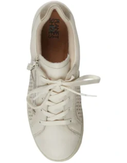 Etta Leather Sneaker In Sand White -Myer Clothing Shop 947503810 3 720x928